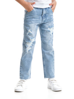 Джинсы голубые для девочки 33-1064 голубой