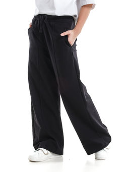 Брюки для девочки со строчкой черные школьные штаны с карманами 22-1564 черный