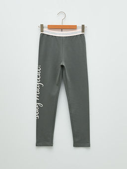 Beli Lastikli Bask?l? Pamuklu K?z ?ocuk Uzun Tayt