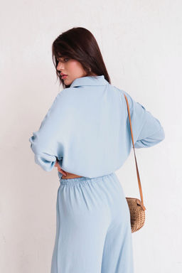 9650 Костюм в пижамном стиле голубой - Martichelli фото 24