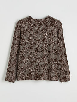 Ba?lamal? Yaka Desenli Bluz