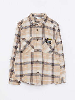 Uzun Kollu Ekose Desenli Pamuklu Erkek ?ocuk G?mlek