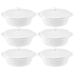 Набор жюльенниц-кокотниц 6 пр. 250 мл 16*10*8 см "Райский сад" с крышками, фарфор