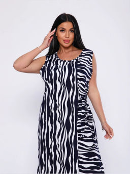 Платье женское, цвет синий белый