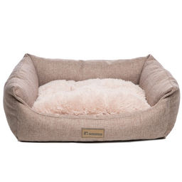 Лежанка прямоугольная "Миндаль" M, бежевая, 600*470*180мм