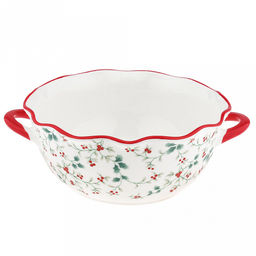 Илекс Салатник фарфоровый 1,4л, 24,5х20,2х8,6см, фигурный, с ручками, с деколью, отводка, в коробке (Китай)
