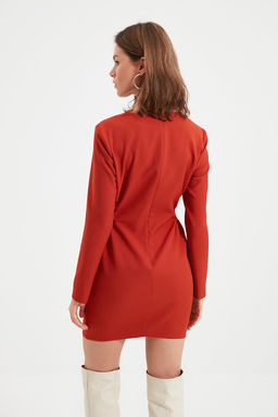 Kiremit Petite Cut Out Detayl? Elbise TWOAW22EL0818 - Trendyolmilla фото 5