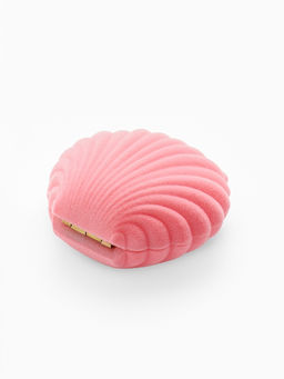 Футляр под серьги, кулон Ракушка, 6?5.5 см, бархатный, розовый