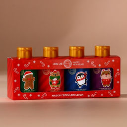 Гель для душа Happy New Year, набор 4?100 мл, URAL LAB