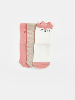 Bask?l? K?z Bebek Soket ?orap 3l? - Waikiki фото 2