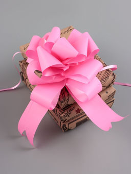 Цена за 20 шт. Подарочный бант - шар №4.5, розовый, для упаковки подарков