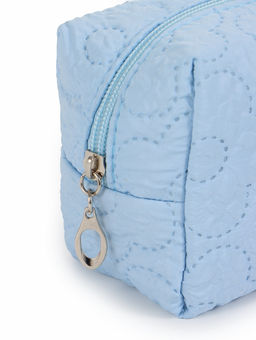 Косметичка женская «Цветочек», ручка из бусин, голубая