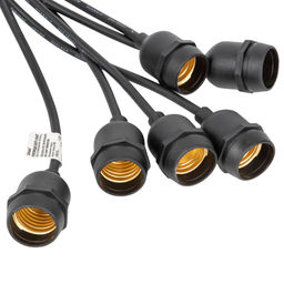 UDL-K230 6/E27/5M IP54 BLACK BELT-LIGHT GREENHOUSE Гирлянда для освещения теплиц, 5м + 3м сетевой шнур. 6 подвесов 1м с патроном E27, шаг 100см. Чёрная. TM Uniel