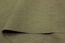 Лен с вискозой с эффектом мятости цв.Дымчато-зеленый хаки-2, СОРТ2, ш.1.45м, лен-53%,вискоза-47% - Купава фото 3