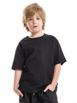 Футболка хлопок подросткам для школы 22-7626 черный