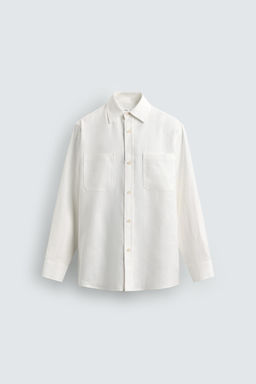 CAMISA REGULAR FIT 100% LINO / Blanco - Zara фото 8