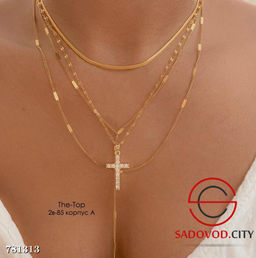 Ожерелье из 4 раздельных цепочек с крестиком - Bruno фото 2