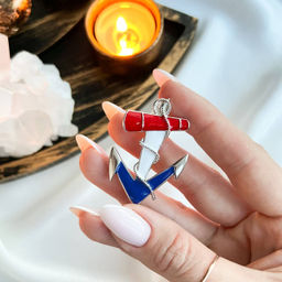 Радуга Самоцветов Брошь Якорь Эмаль