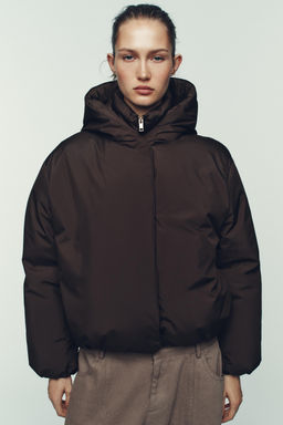 WATER-REPELLENT WINDPROOF PUFFER ANORAK WITH HOODIE - Zara фото 3