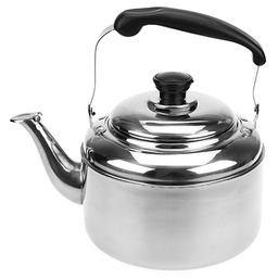 "Лампушка" Чайник из нержавеющей стали 2,7л, д18см h17см, со встроенным в крышку свистком, подвижная бакелитовая ручка, цветная коробка (Китай)
