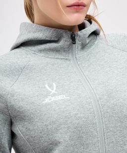 Худи на молнии женское JOGEL ESSENTIAL Athlete Hooded FZ Jacket W, серый  фото 10