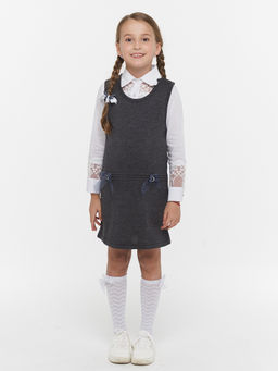 Сарафан для девочек 7067. 5006 серый