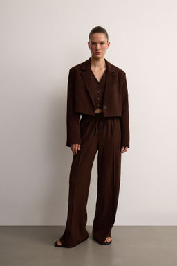 Брюки на кулиске из костюмной ткани