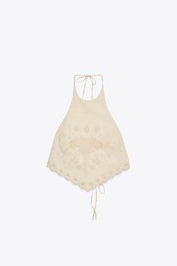 EMBROIDERED POPLIN TOP - Zara фото 8