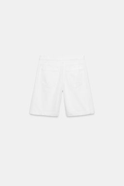 BERMUDA DENIM RELAXED TIRO MEDIO ZW COLLECTION / Blanco - Zara фото 7