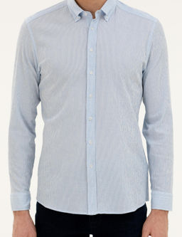 Mavi Slim fit Pamuk Kar___ml_ _izgili G_mlek