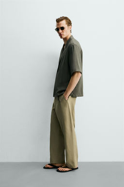 CAMISA KIMONO VISCOSA - LINO / Gris topo - Zara фото 4