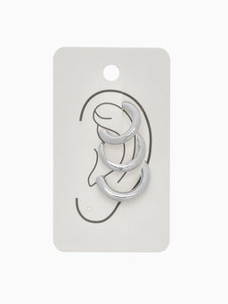 Серьги каффы Трио, набор 3 шт. цвет серебро - Qf фото 3