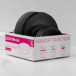 Набор тарелок Доляна Ваниль, 18 предметов: 6 тарелок d=19 см, 6 тарелок d=27 см, 6 мисок d=19 см, керамика, серый  фото 8