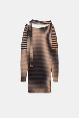 VESTIDO RAYAS CINTUR?N / Marr?n / Crudo - Zara фото 2