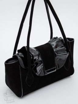 Сумка женская кожаная 2430-1Y black Polina&Eiterou