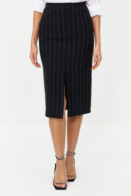 Siyah Vucuda Oturan Parlak Tasl? Dokuma Etek TPRSS24ET00002 - Trendyolmilla фото 4