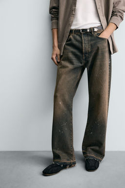 LOOSE FIT JEANS WITH PAINT SPLATTER - Zara фото 5