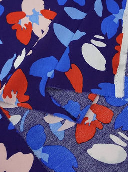 Штапель Лоретта цв.чернильно-васильковый, ш1.45м, вискоза-100%, 100гр/м.кв - Купава фото 5