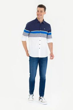 Мужская темно-синяя рубашка с длинным рукавом - U.s. polo assn фото 4