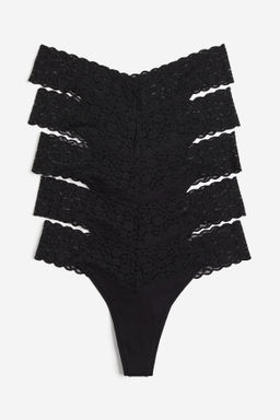 Pack 5 bragas thong de encaje - H&m фото 5