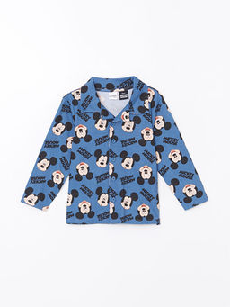 Polo Yaka Mickey Mouse Bask?l? Erkek ?ocuk Pijama Tak?m