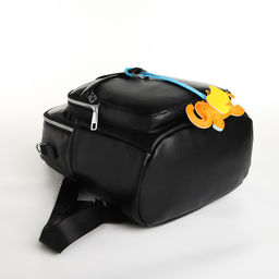 Рюкзак женский на молнии, с карманами, размер 28×12×35 см, чёрный