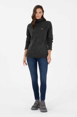 Женская водолазка антрацитового меланжевого цвета Неожиданная скидка в корзине - U.s. polo assn фото 4