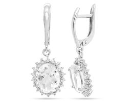 Серьги из серебра горный хрусталь, СПН4020
