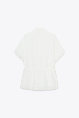 RAMIE SHIRT WITH LACE TRIM - Zara фото 9