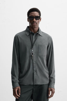 LIGHTWEIGHT FAUX SUEDE OVERSHIRT - Zara фото 18