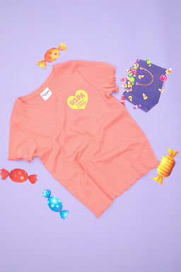 Базовая футболка неоново-розового цвета для девочек Неожиданная скидка в корзине