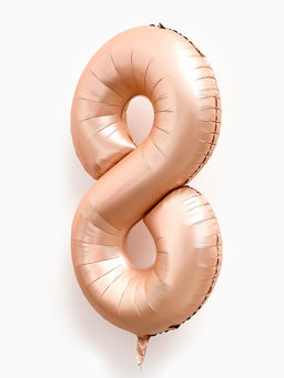 Цена за 2 шт. Воздушный шар фольгированный 40" «Цифра 8», нежно - розовый