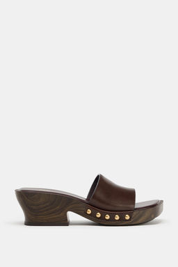 SANDALIA PIEL TACHAS / Marr?n - Zara фото 3