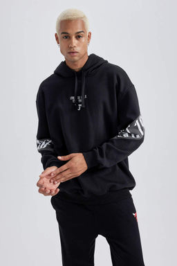 DeFactoFit Толстовка свободного покроя с капюшоном NBA Chicago Bulls  фото 6